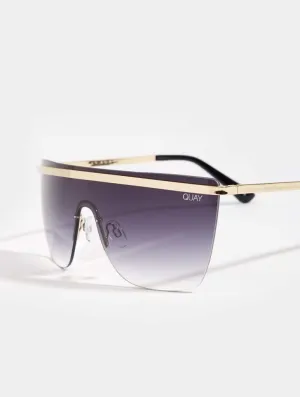 Quay x JLo Get Right Shield Sunglasses in Black Fade
