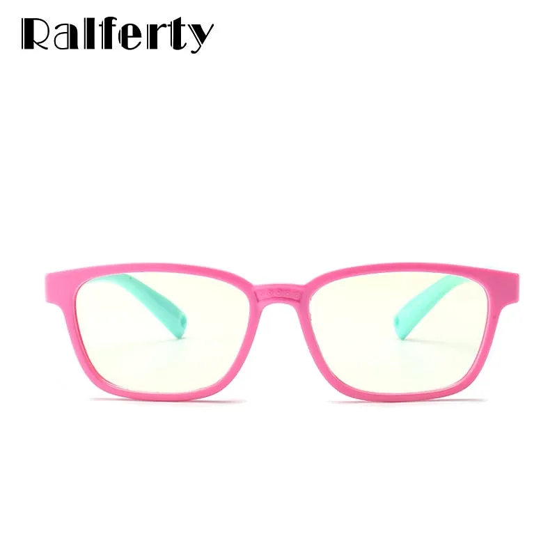 Ralferty Kids Square Eyeglasses Anti-blue Light TR90 Flexible M8140