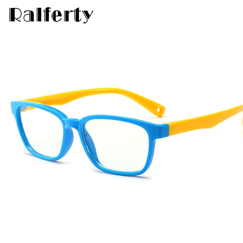 Ralferty Kids Square Eyeglasses Anti-blue Light TR90 Flexible M8140