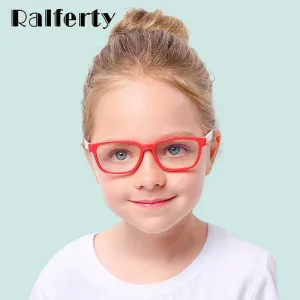 Ralferty Kids Square Eyeglasses Anti-blue Light TR90 Flexible M8140