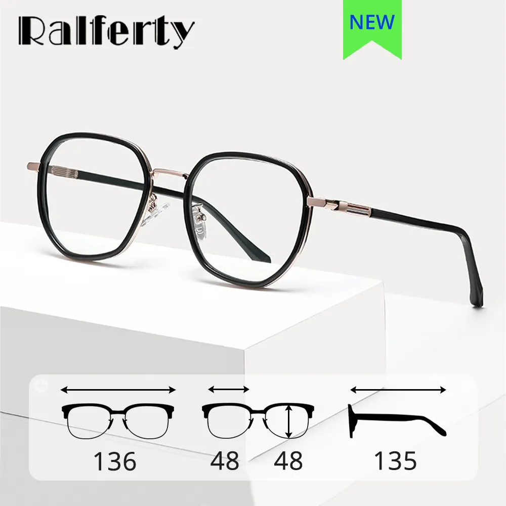 Ralferty Unisex Full Rim Irregular Square Alloy Eyeglasses D829