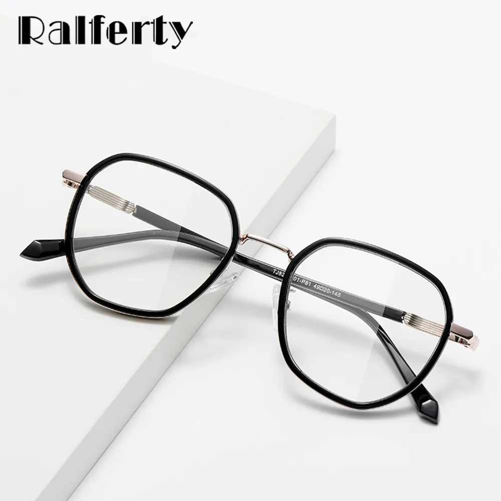 Ralferty Unisex Full Rim Irregular Square Alloy Eyeglasses D829