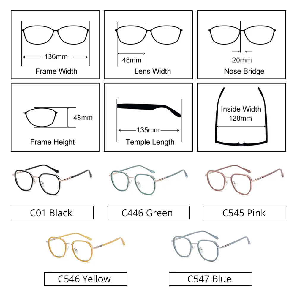 Ralferty Unisex Full Rim Irregular Square Alloy Eyeglasses D829