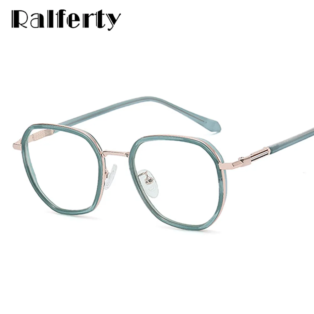 Ralferty Unisex Full Rim Irregular Square Alloy Eyeglasses D829