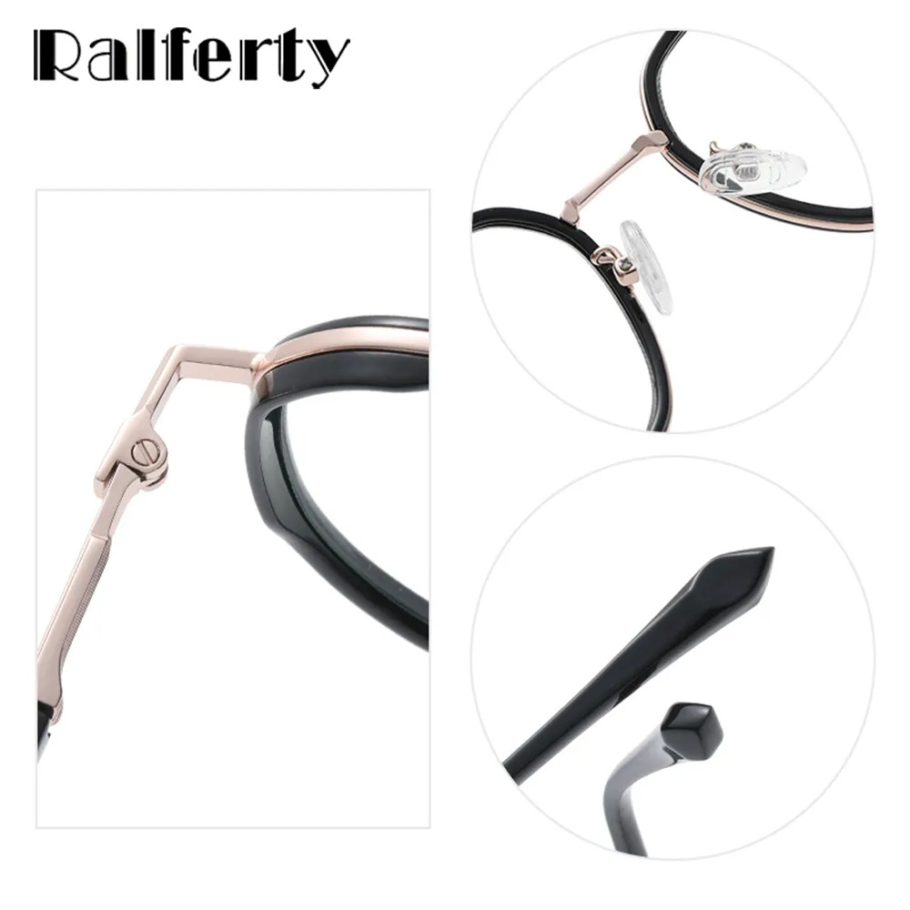 Ralferty Unisex Full Rim Irregular Square Alloy Eyeglasses D829