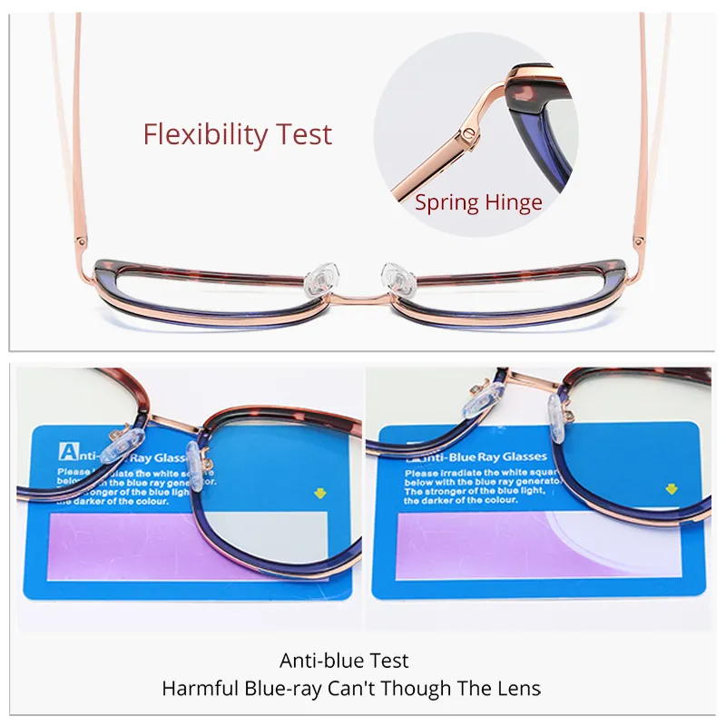Ralferty Women's Eyeglasses Cat Eye Anti Blue Light TR90 D609