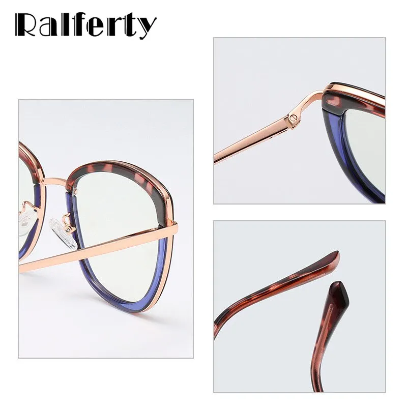 Ralferty Women's Eyeglasses Cat Eye Anti Blue Light TR90 D609