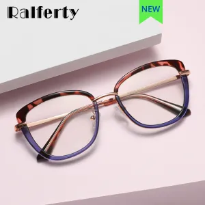 Ralferty Women's Eyeglasses Cat Eye Anti Blue Light TR90 D609