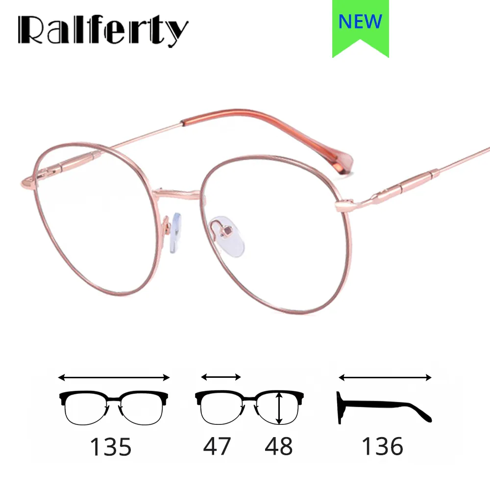 Ralferty Women's Full Rim Round Square Alloy Eyeglasses F95950