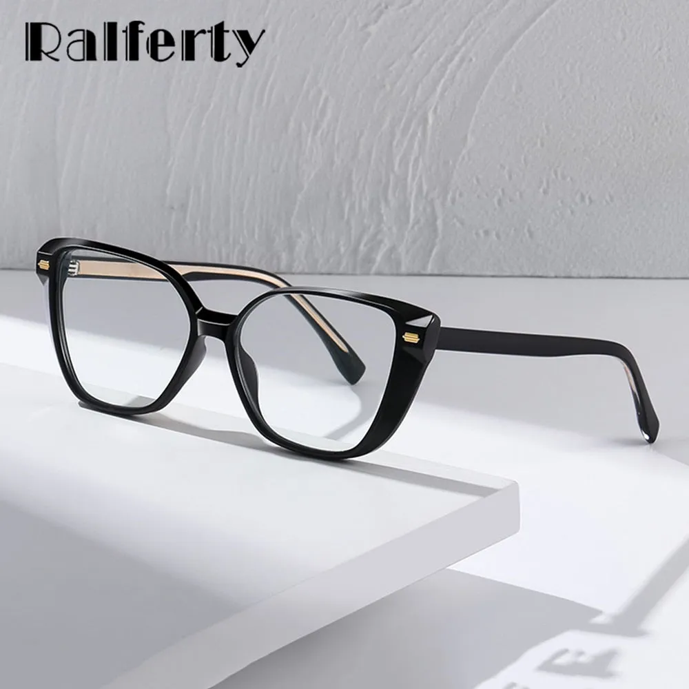 Ralferty Women's Full Rim Square Cat Eye Tr 90 Acetate Eyeglasses D908
