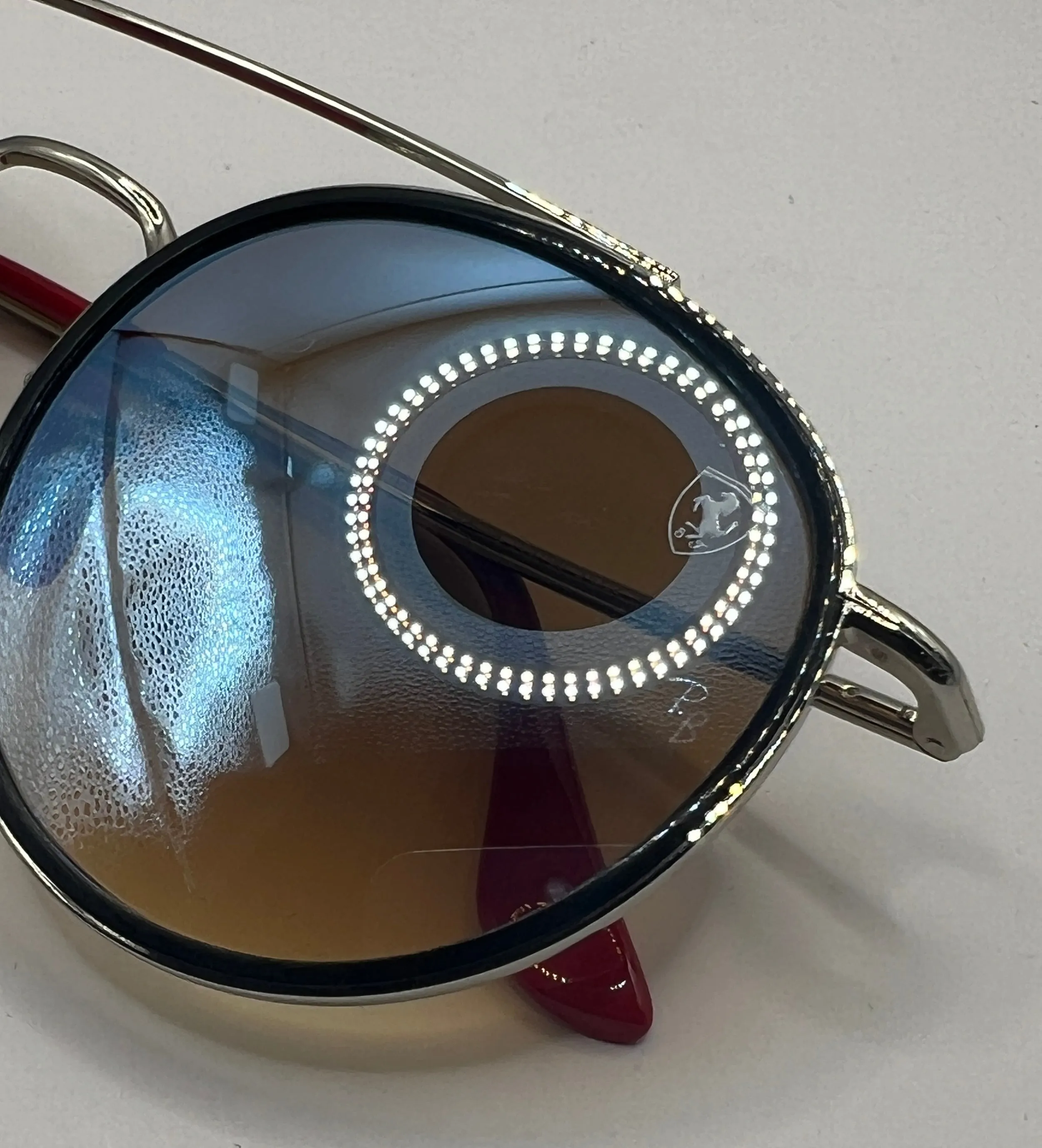 Ray-Ban Ferrari RB3647-M F031/30 Sunglasses - Silver Frame, Gradient Blue Lens