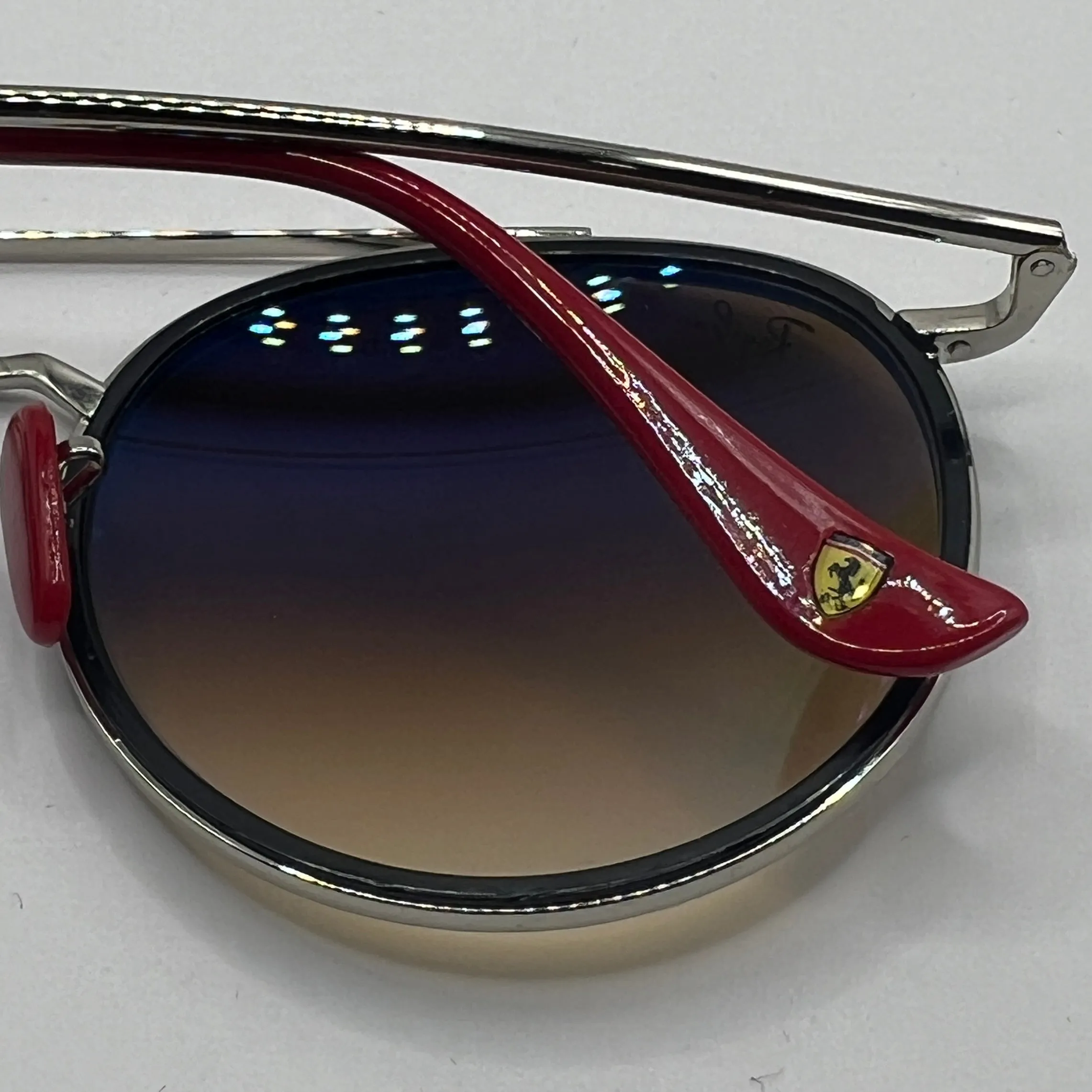 Ray-Ban Ferrari RB3647-M F031/30 Sunglasses - Silver Frame, Gradient Blue Lens