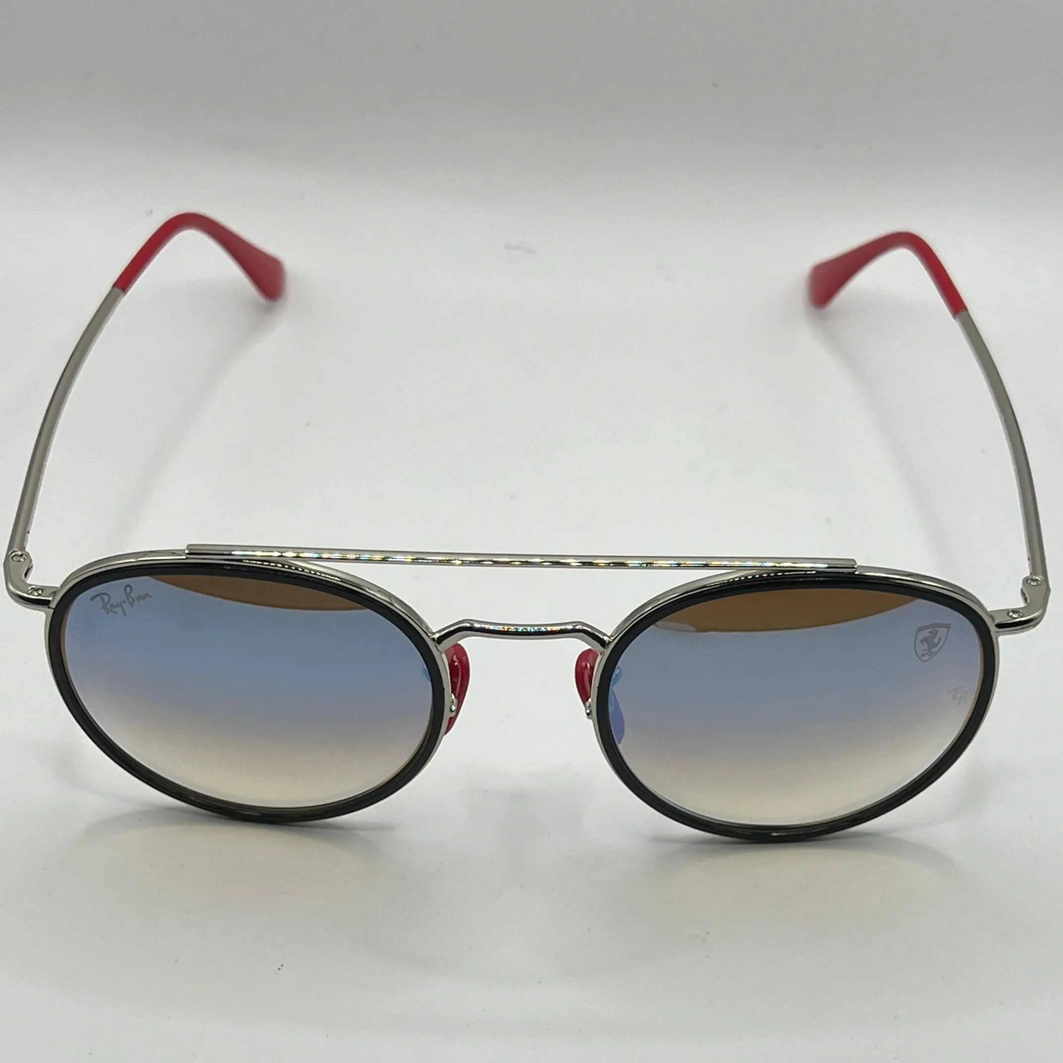 Ray-Ban Ferrari RB3647-M F031/30 Sunglasses - Silver Frame, Gradient Blue Lens