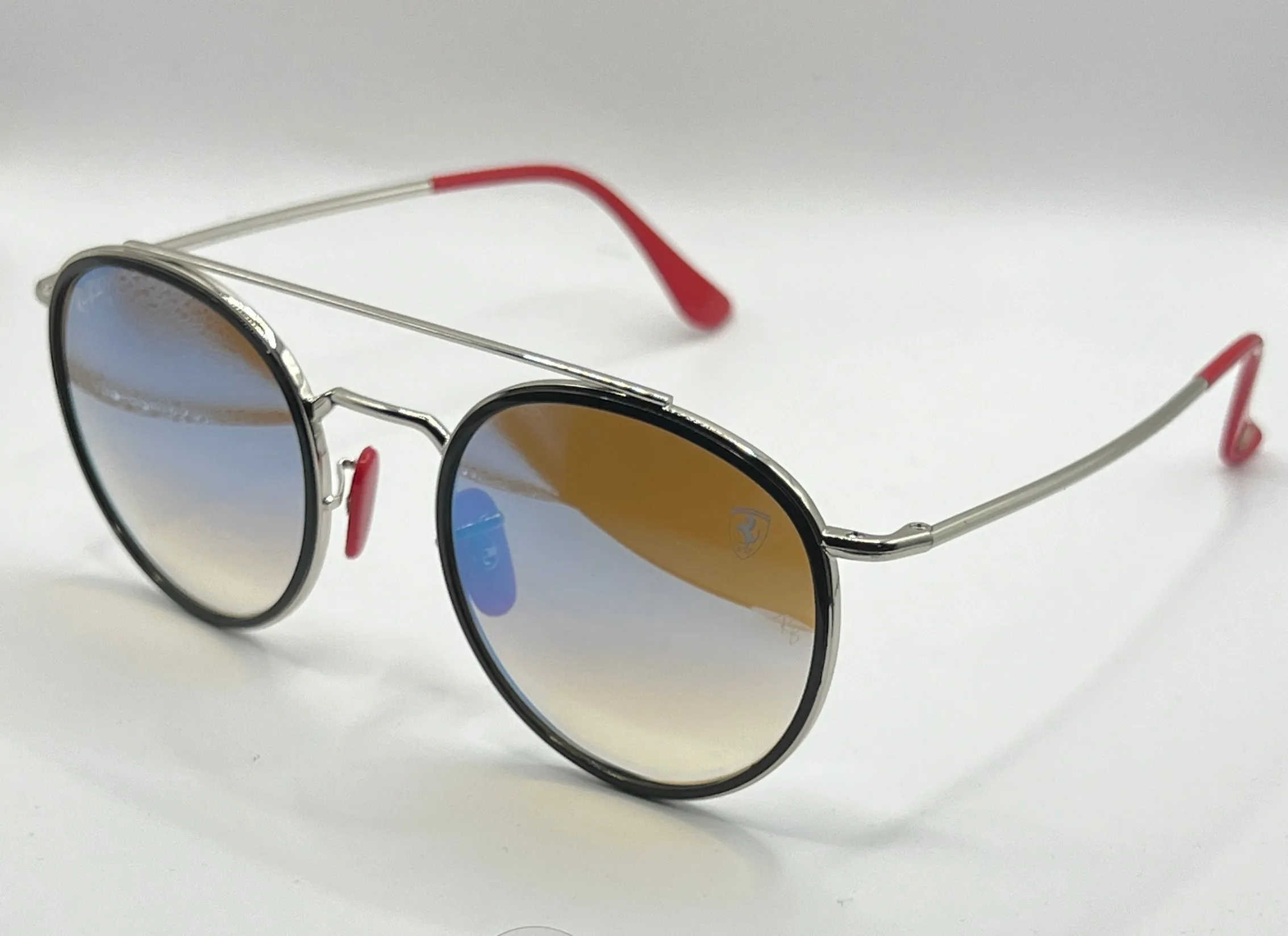 Ray-Ban Ferrari RB3647-M F031/30 Sunglasses - Silver Frame, Gradient Blue Lens
