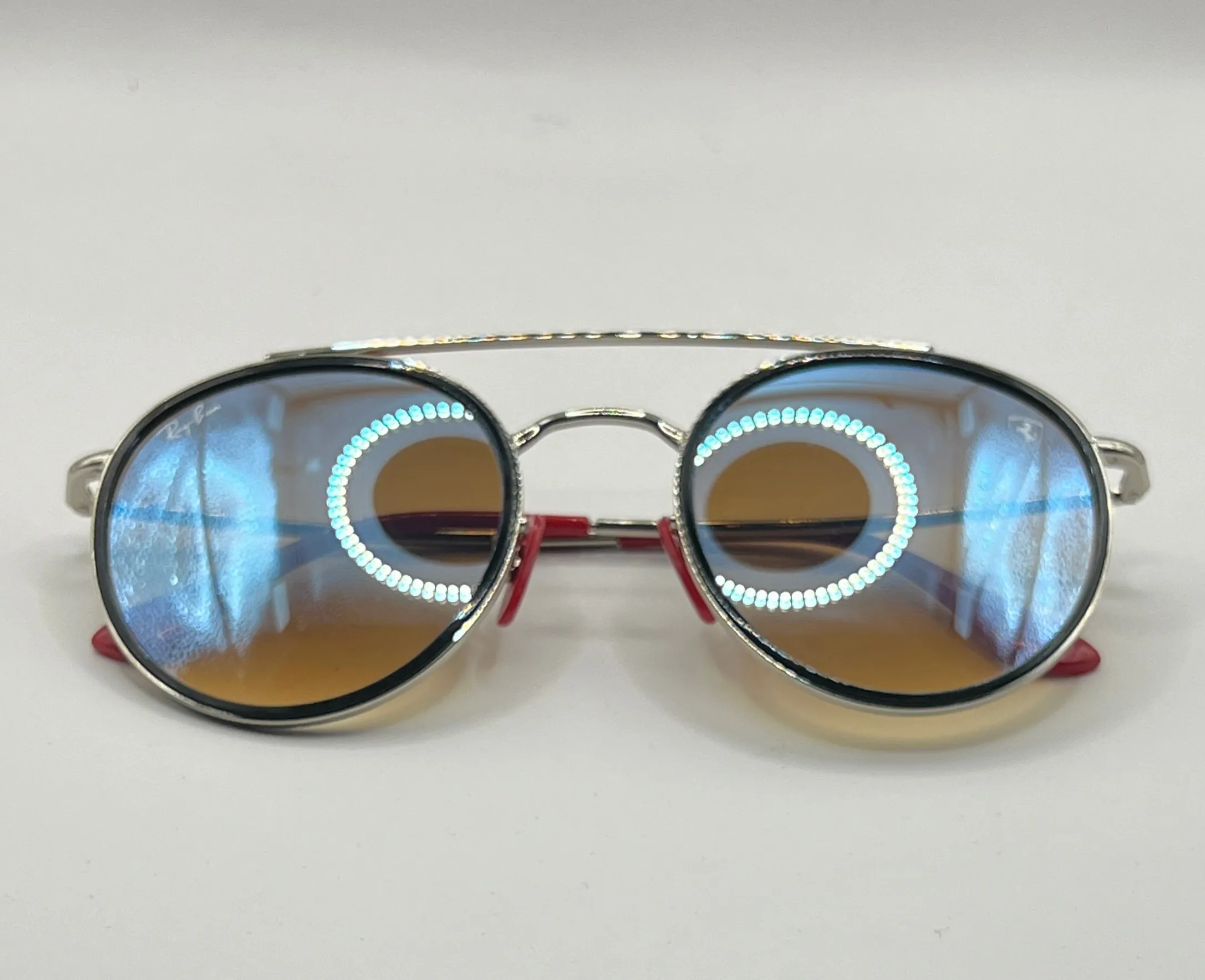 Ray-Ban Ferrari RB3647-M F031/30 Sunglasses - Silver Frame, Gradient Blue Lens