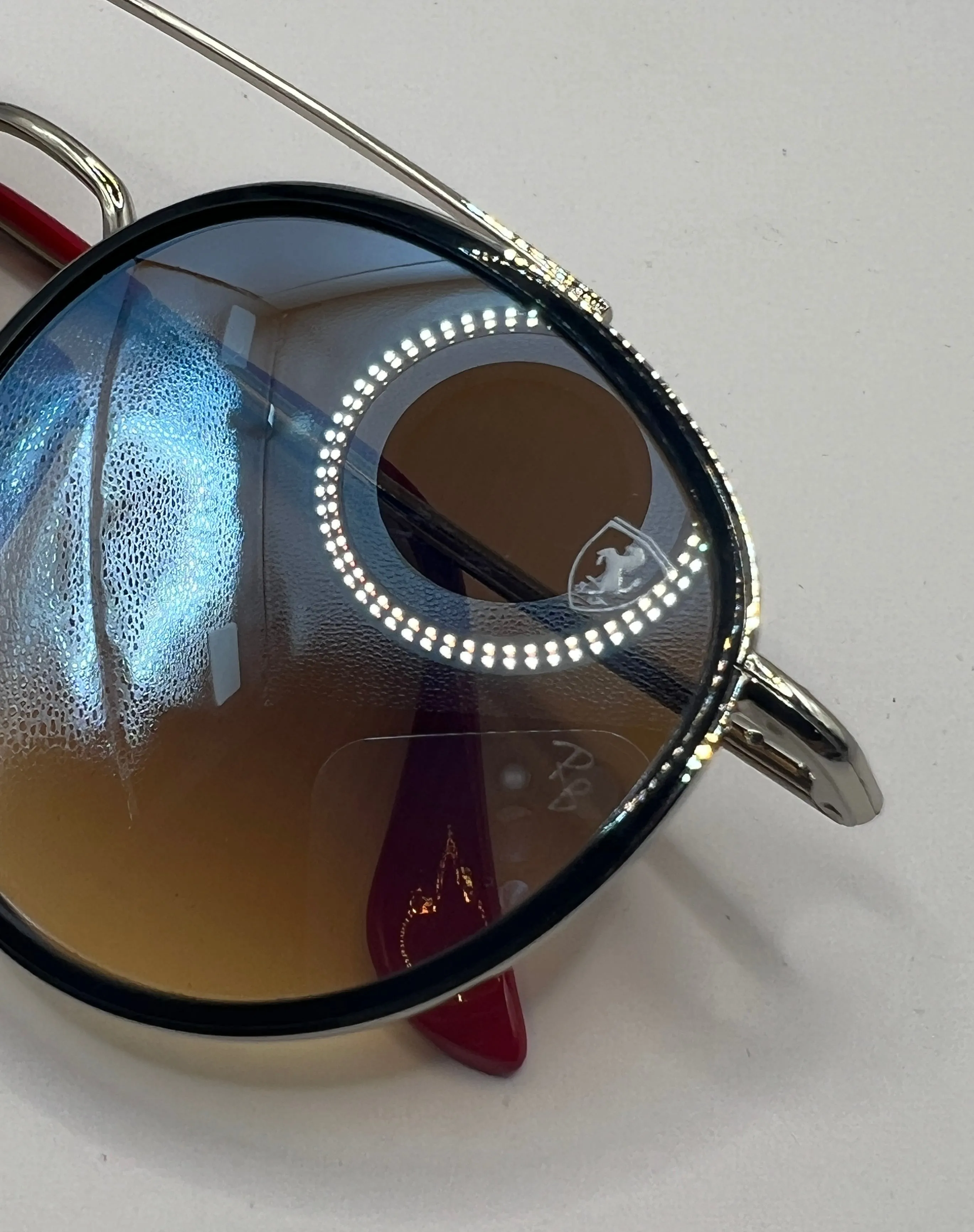 Ray-Ban Ferrari RB3647-M F031/30 Sunglasses - Silver Frame, Gradient Blue Lens