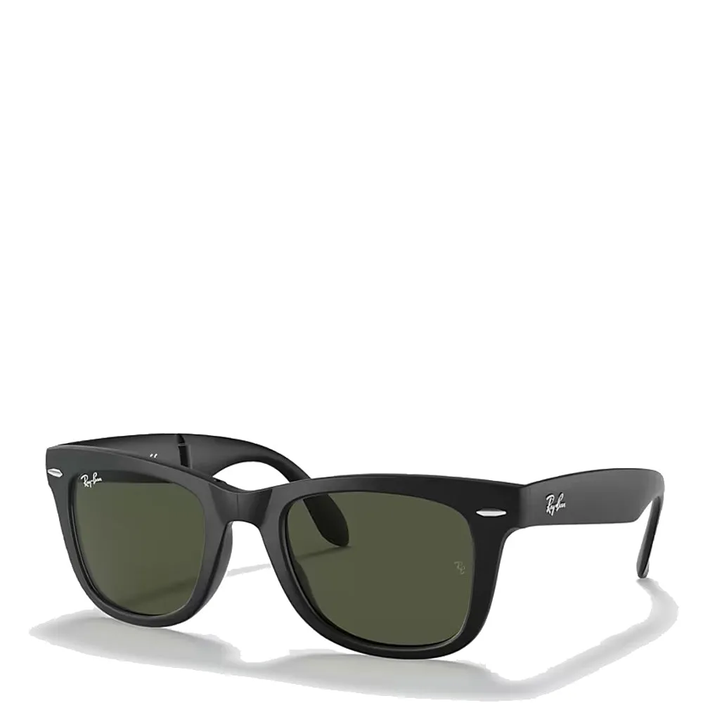 Ray-Ban RB4105 601S 50 Folding Wayfarer Sunglasses Black / Green Lens