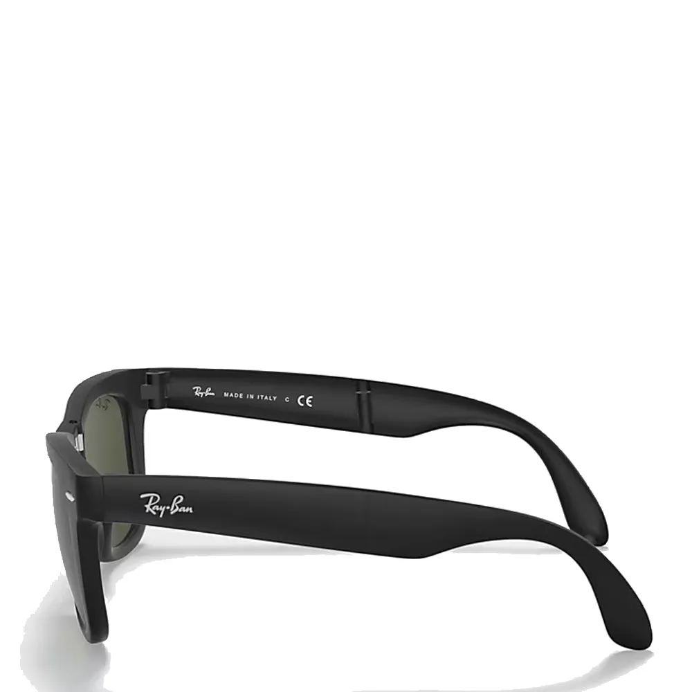 Ray-Ban RB4105 601S 50 Folding Wayfarer Sunglasses Black / Green Lens