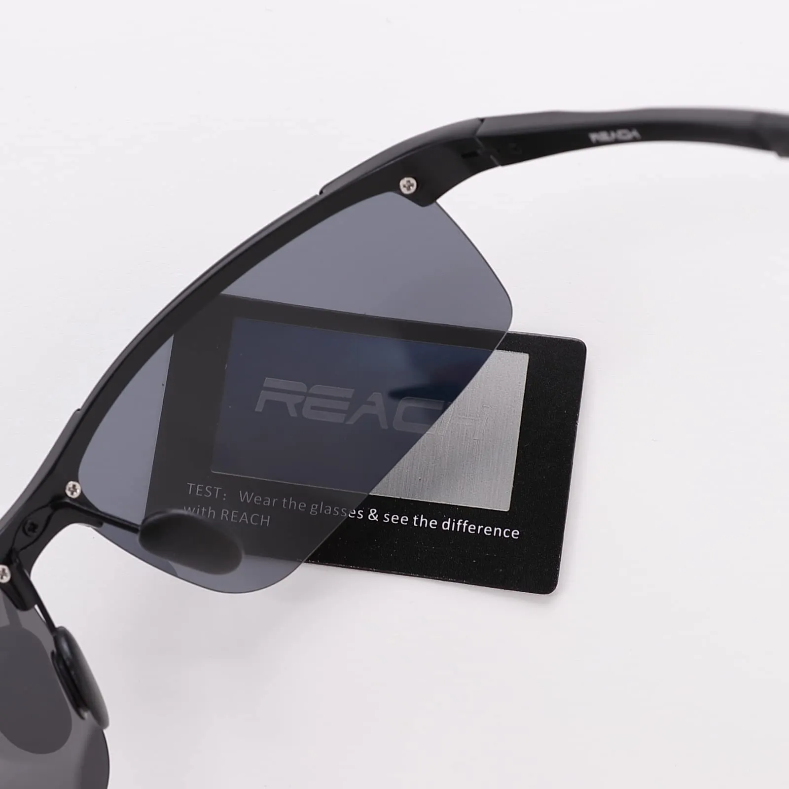 REACH Sporty Polarized & UV Protected Sunglasses For Men | Goggles for Men (Black) (64-16-120)