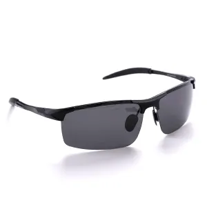 REACH Sporty Polarized & UV Protected Sunglasses For Men | Goggles for Men (Black) (64-16-120)