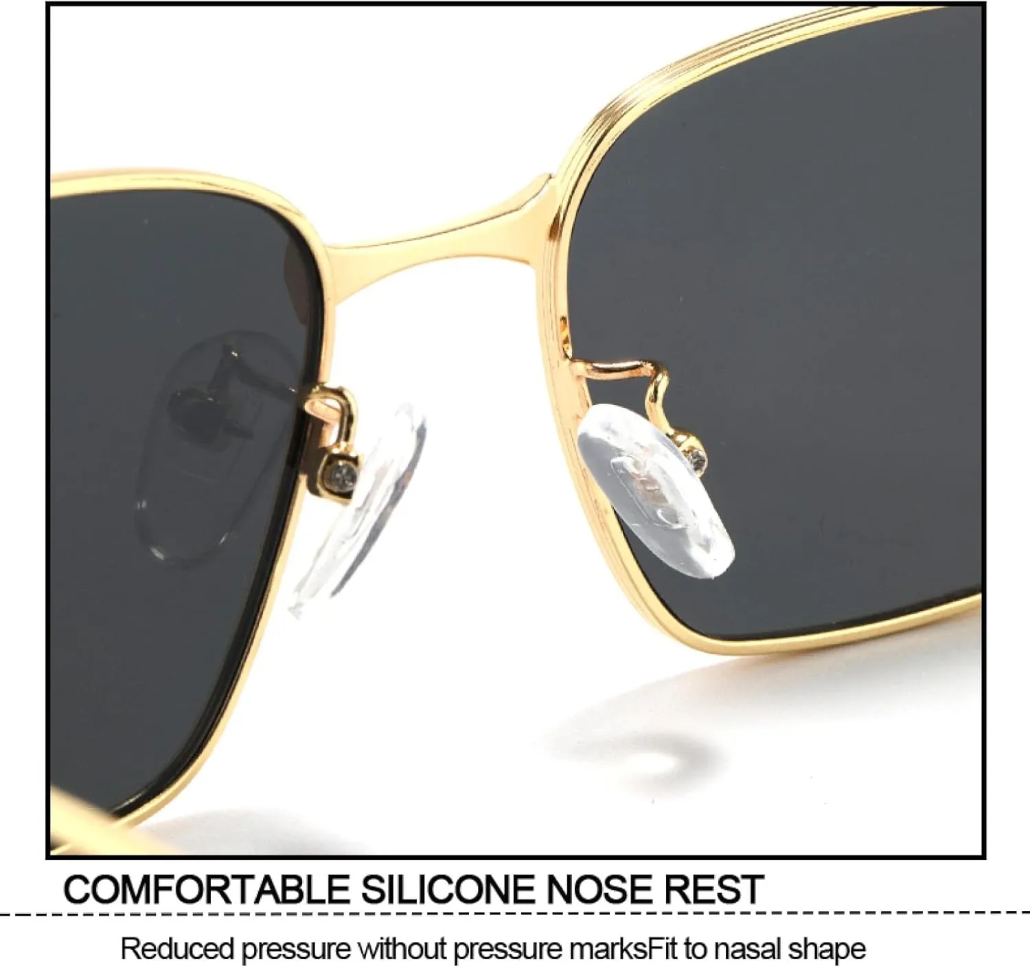 Rectangle Sunglasses for Women Metal Frame Glasses Vintage Gradient Men Uv400