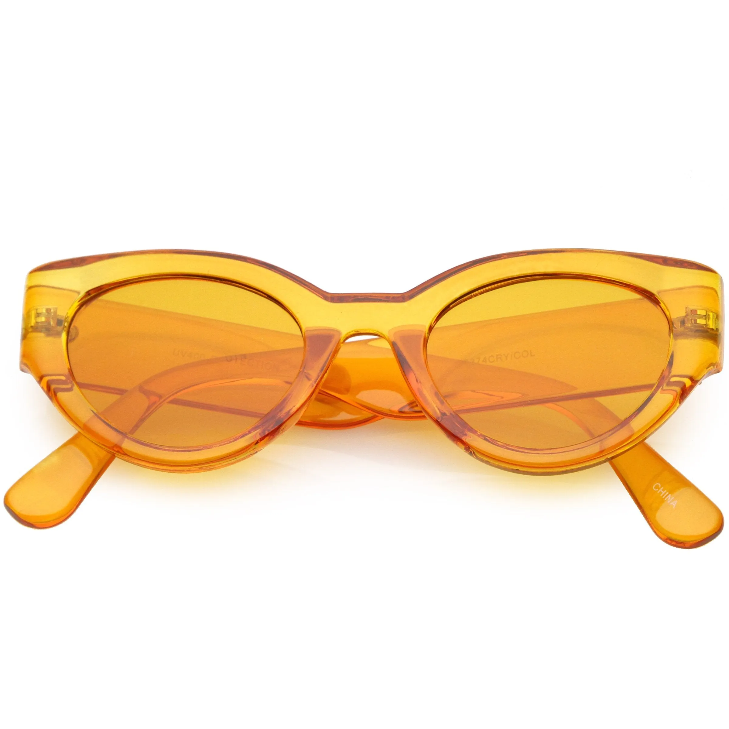 Retro Bold Translucent Color Tone Sunglasses