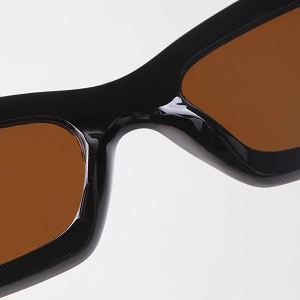Retro Brown Lenses Rectangle Sunglasses Women Men Vintage Wine Red Cat Eye Sun Glasses Female Shades