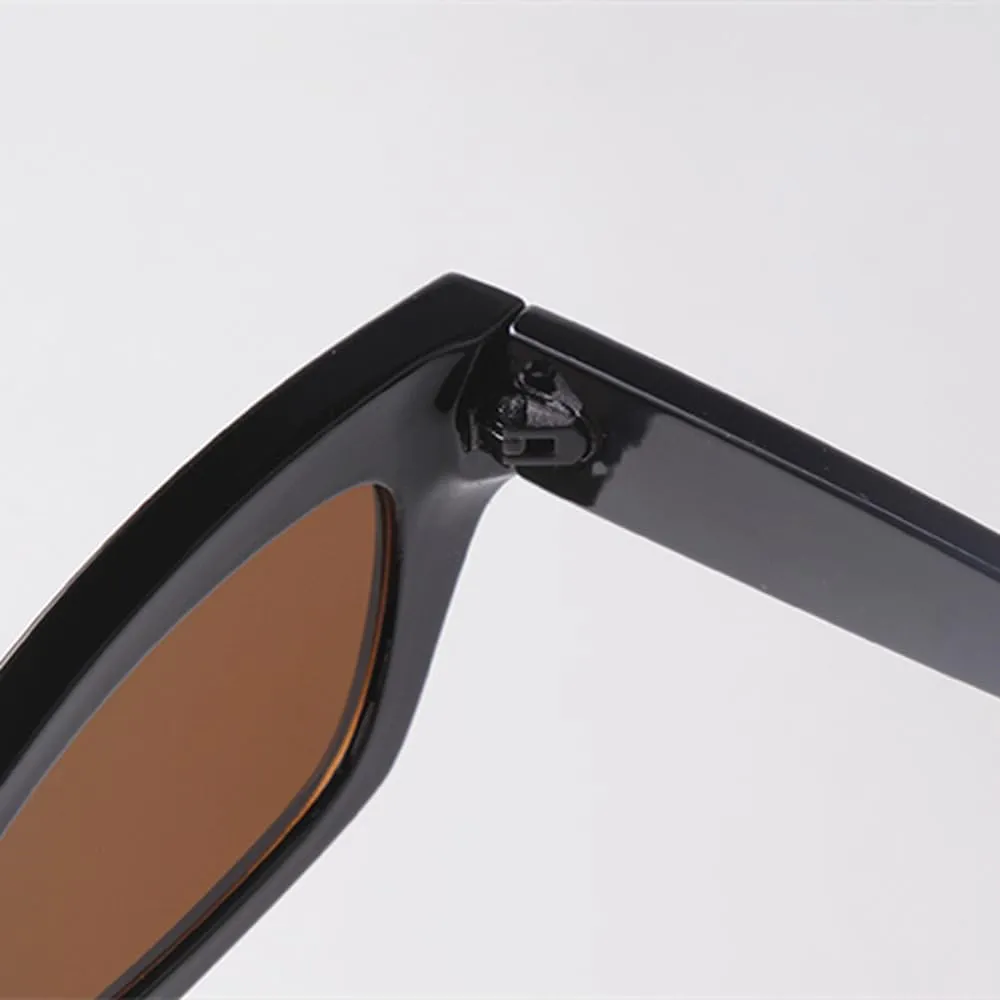 Retro Brown Lenses Rectangle Sunglasses Women Men Vintage Wine Red Cat Eye Sun Glasses Female Shades