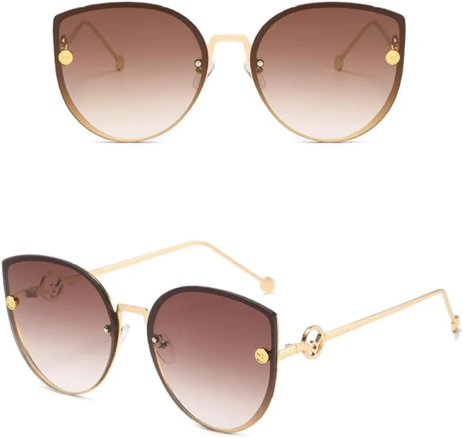 Retro Cat Eye Sunglasses Women Metal Sun Glasses Female Black Vintage Ladies