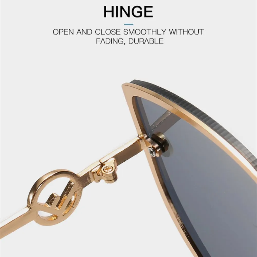 Retro Cat Eye Sunglasses Women Metal Sun Glasses Female Black Vintage Ladies