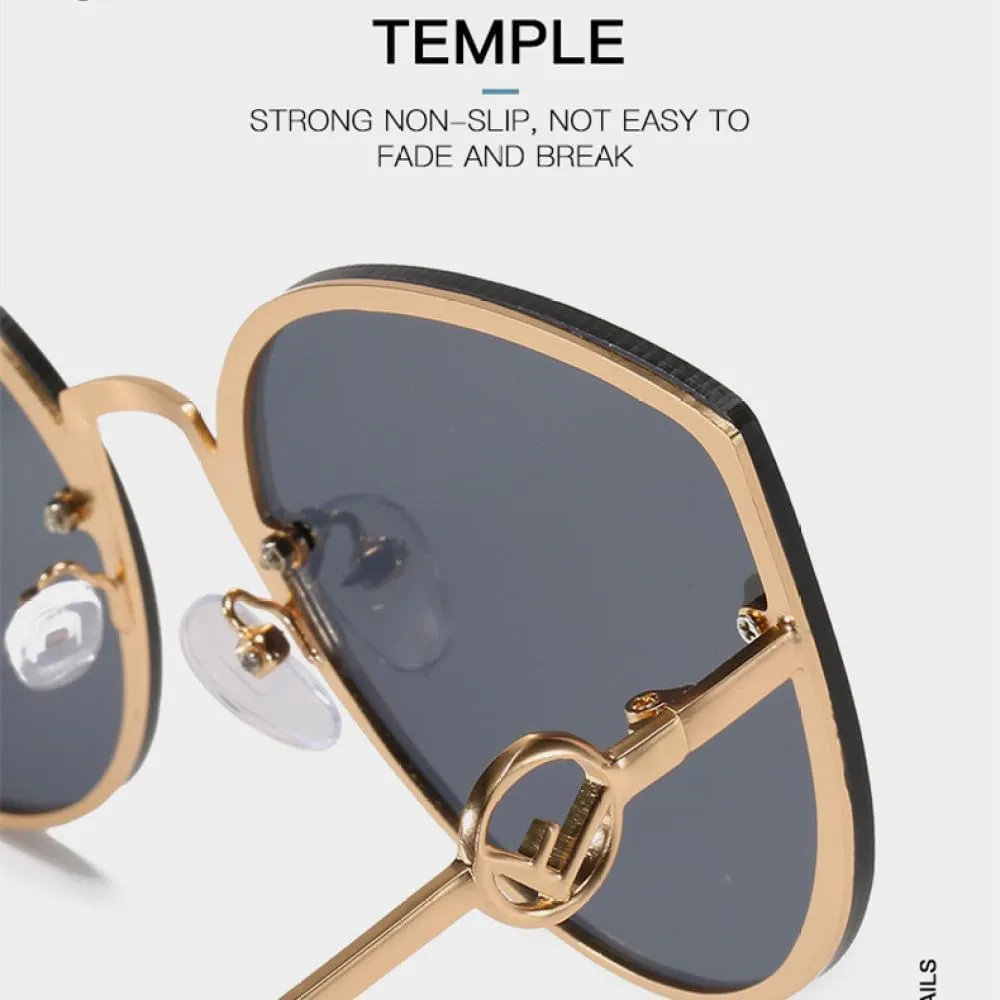 Retro Cat Eye Sunglasses Women Metal Sun Glasses Female Black Vintage Ladies