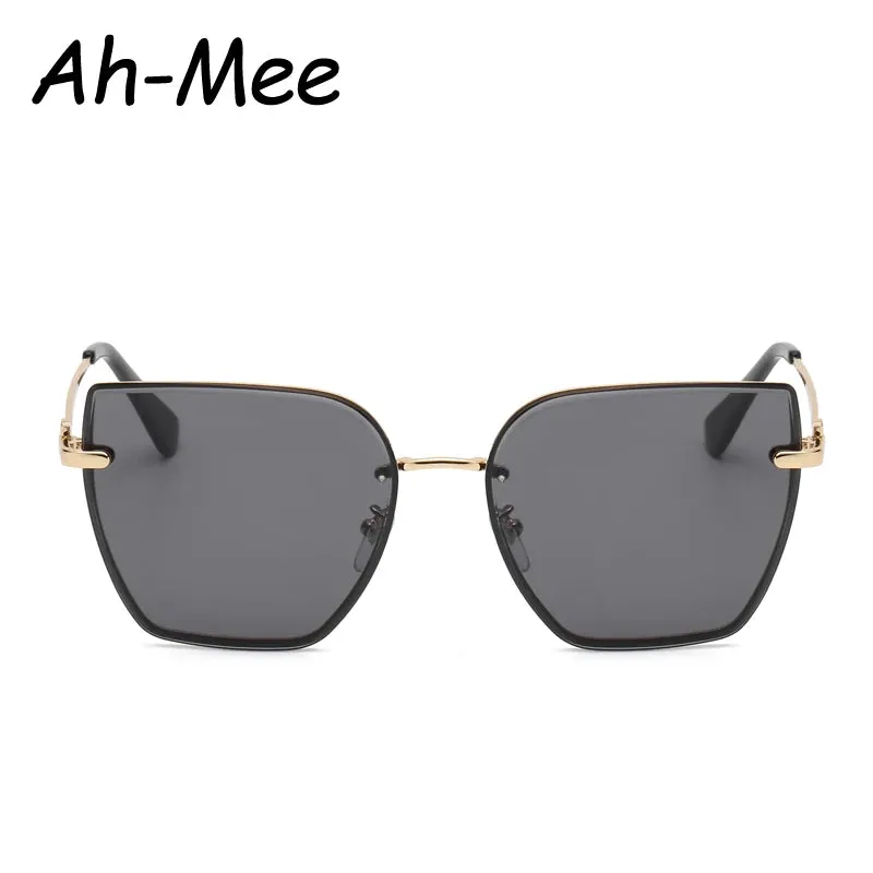Retro Cat Eye Sunglasses Women Rimless Gradient Shades