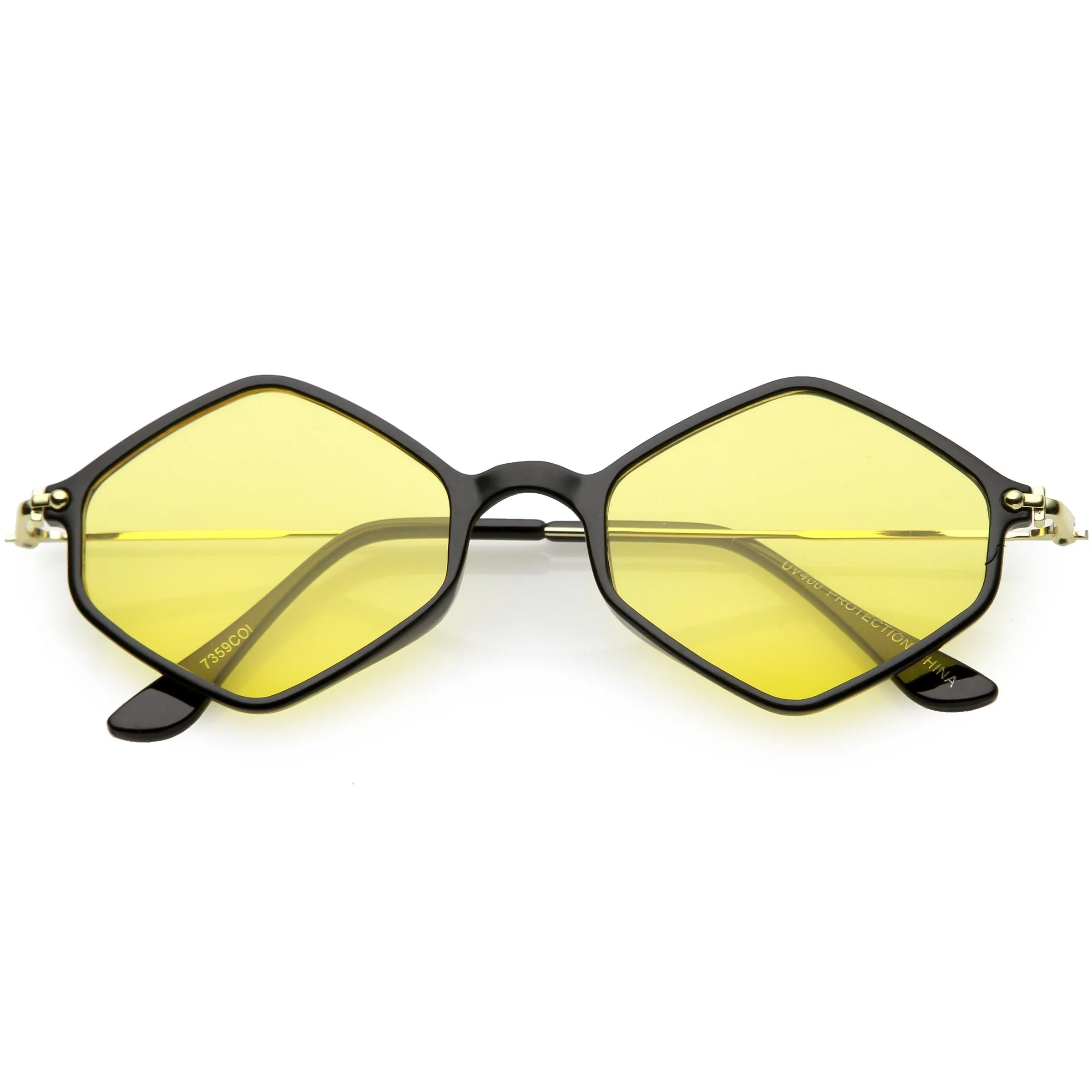 Retro Color Tone Hexagon Diamond Shape Sunglasses C740