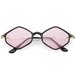 Retro Color Tone Hexagon Diamond Shape Sunglasses C740