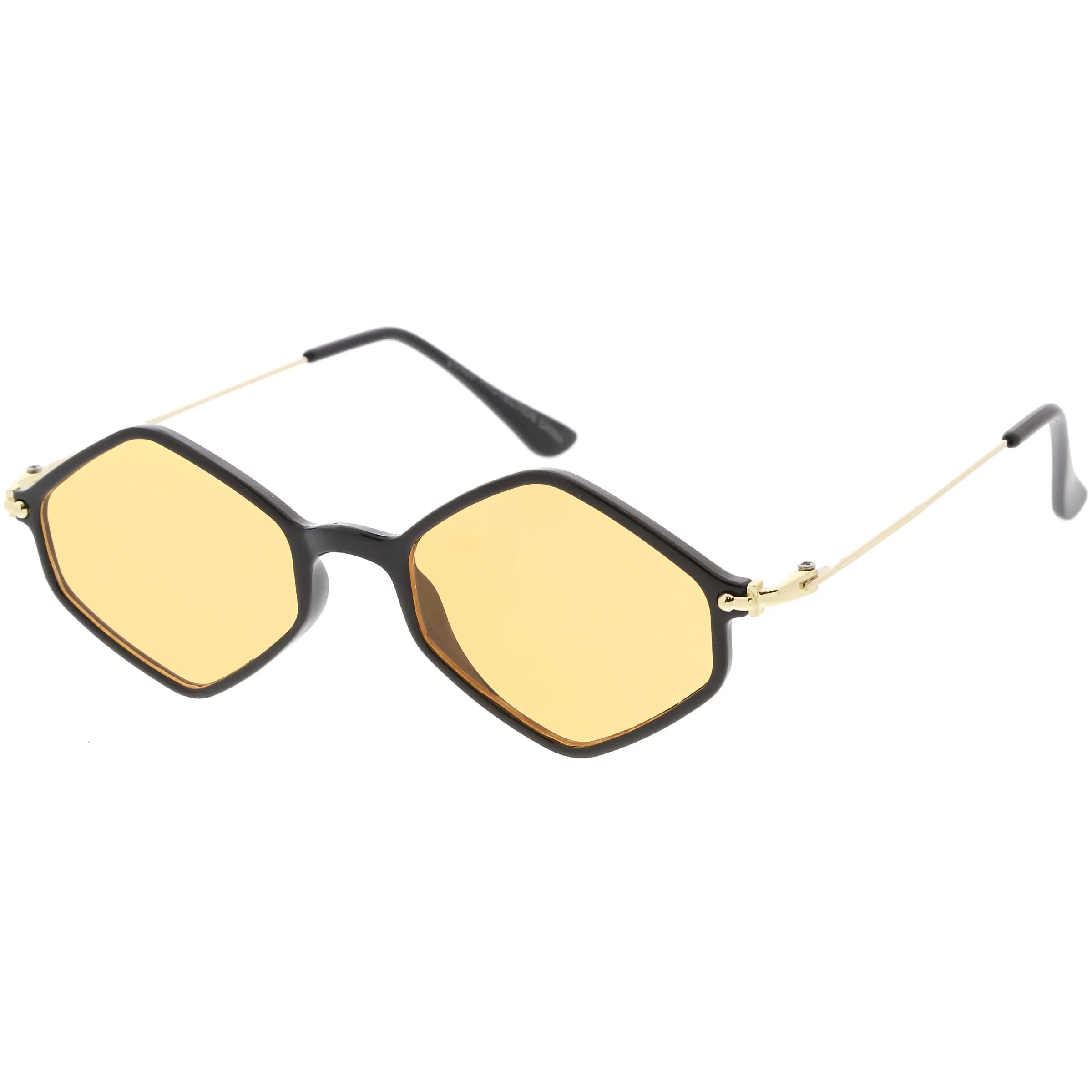 Retro Color Tone Hexagon Diamond Shape Sunglasses C740