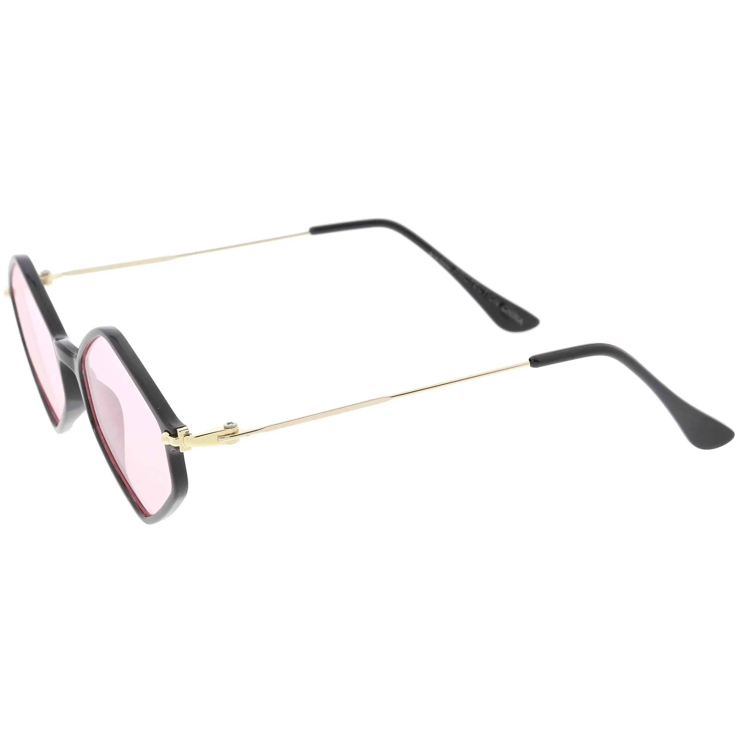 Retro Color Tone Hexagon Diamond Shape Sunglasses C740