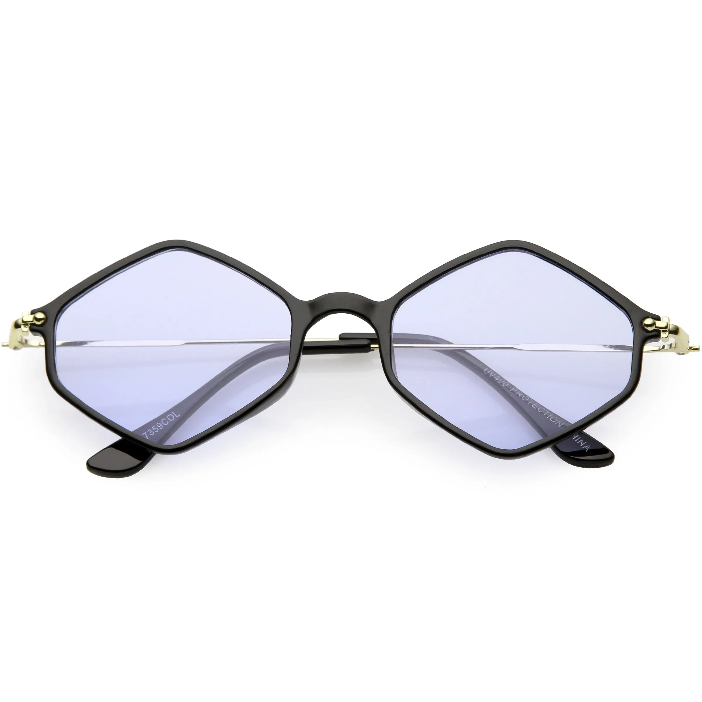 Retro Color Tone Hexagon Diamond Shape Sunglasses C740