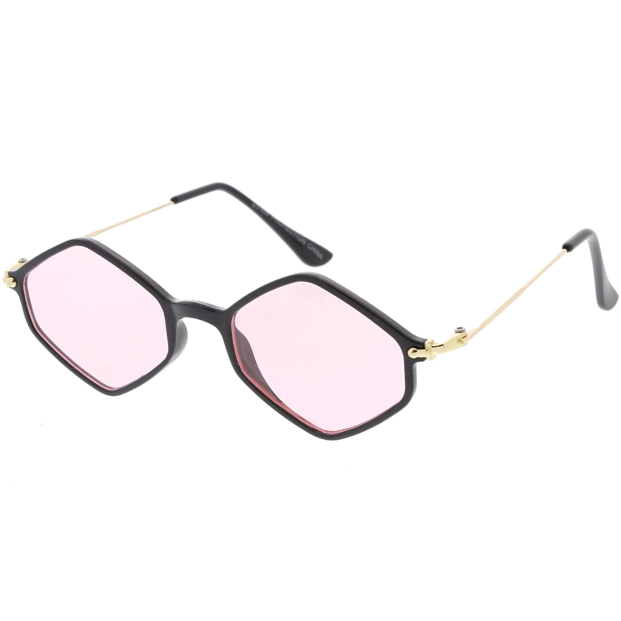 Retro Color Tone Hexagon Diamond Shape Sunglasses C740