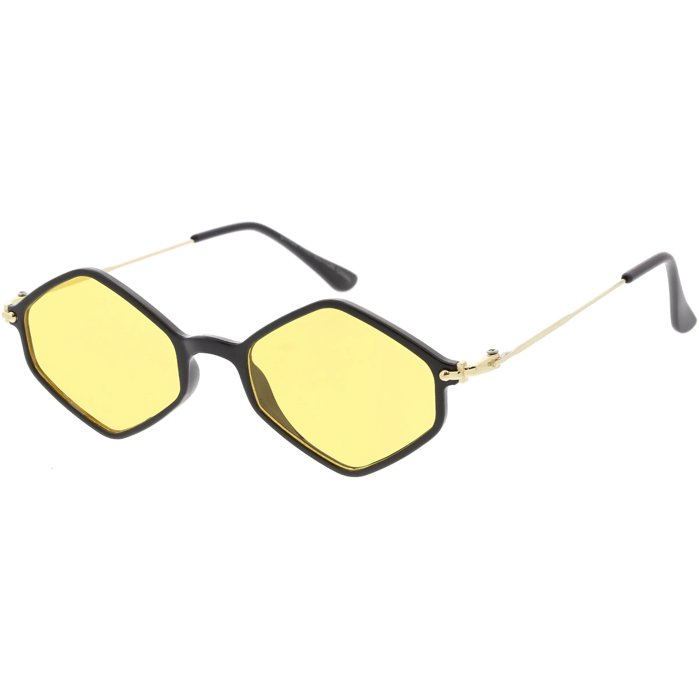 Retro Color Tone Hexagon Diamond Shape Sunglasses C740