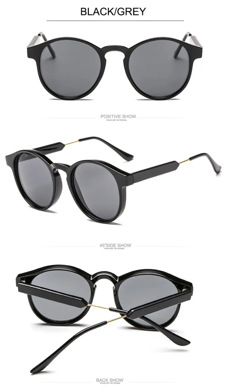 Retro Elegant Design UV400 Round Sunglasses