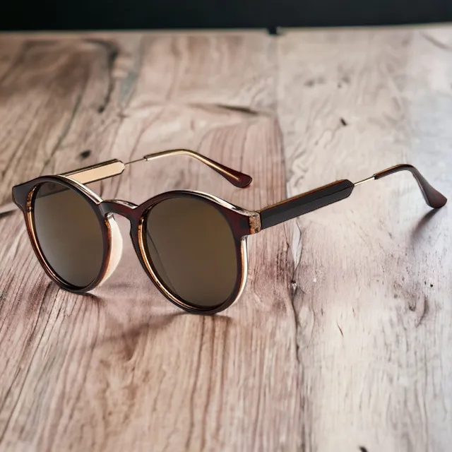 Retro Elegant Design UV400 Round Sunglasses
