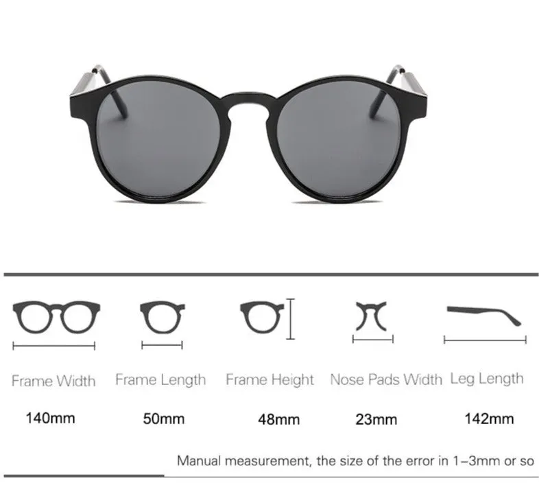 Retro Elegant Design UV400 Round Sunglasses