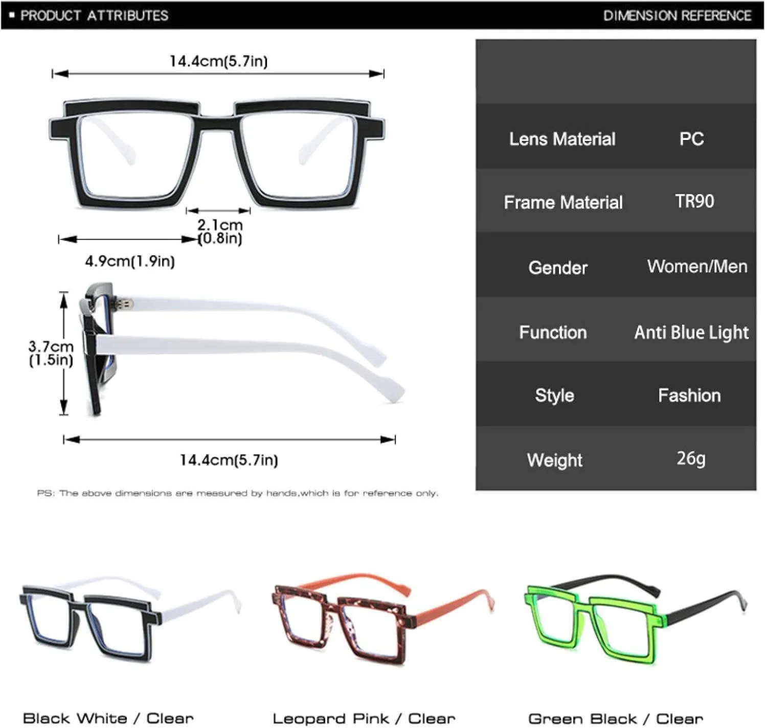Retro Fluorescence Color Women Glasses Frame Fashion Clear Eyewear Men Frame
