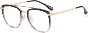 Retro Metal Double Bridges Women Glasses Frames Fashion Clear Eyewear Men Double Color Frame