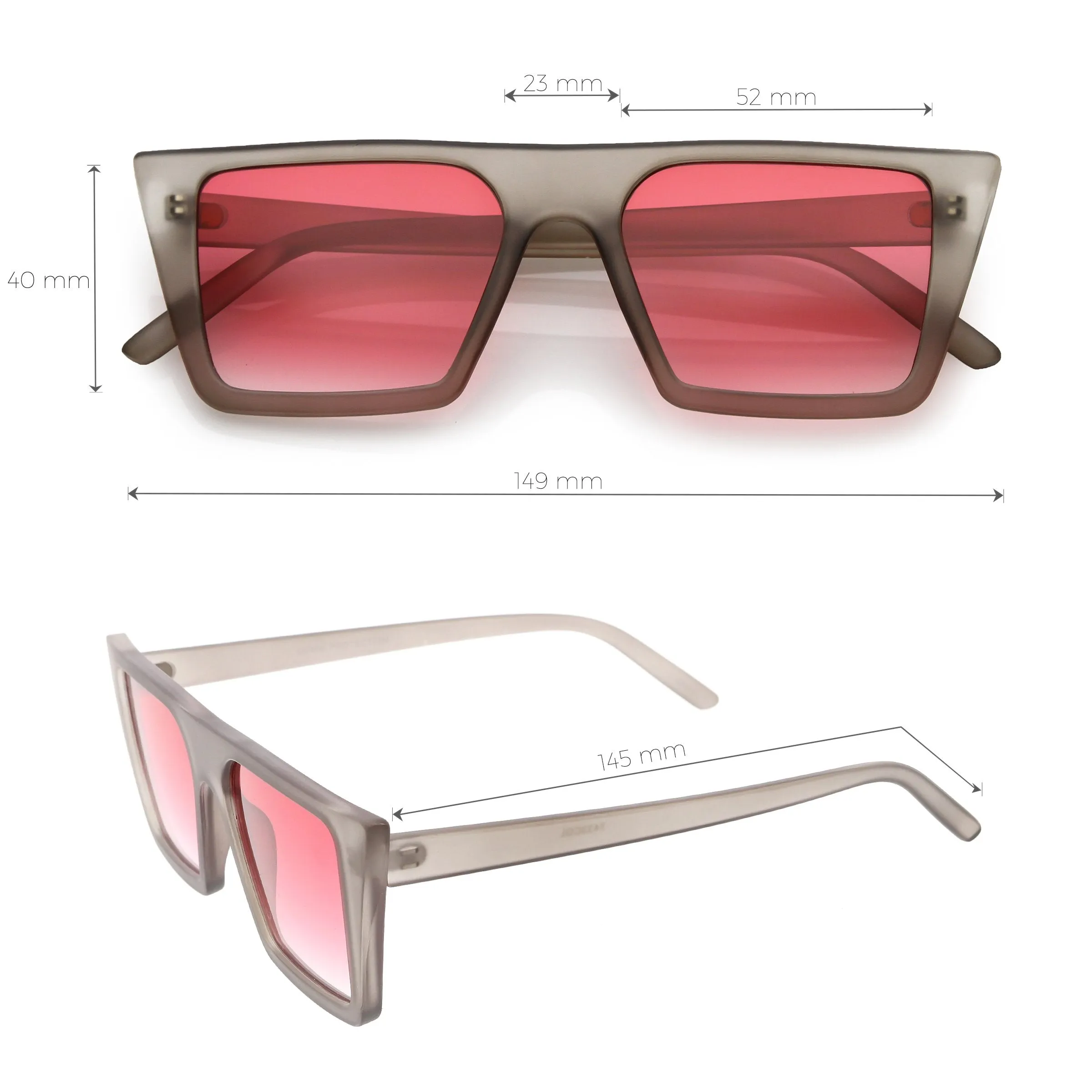 Retro Modern Flat Top Color Tone Sunglasses C618