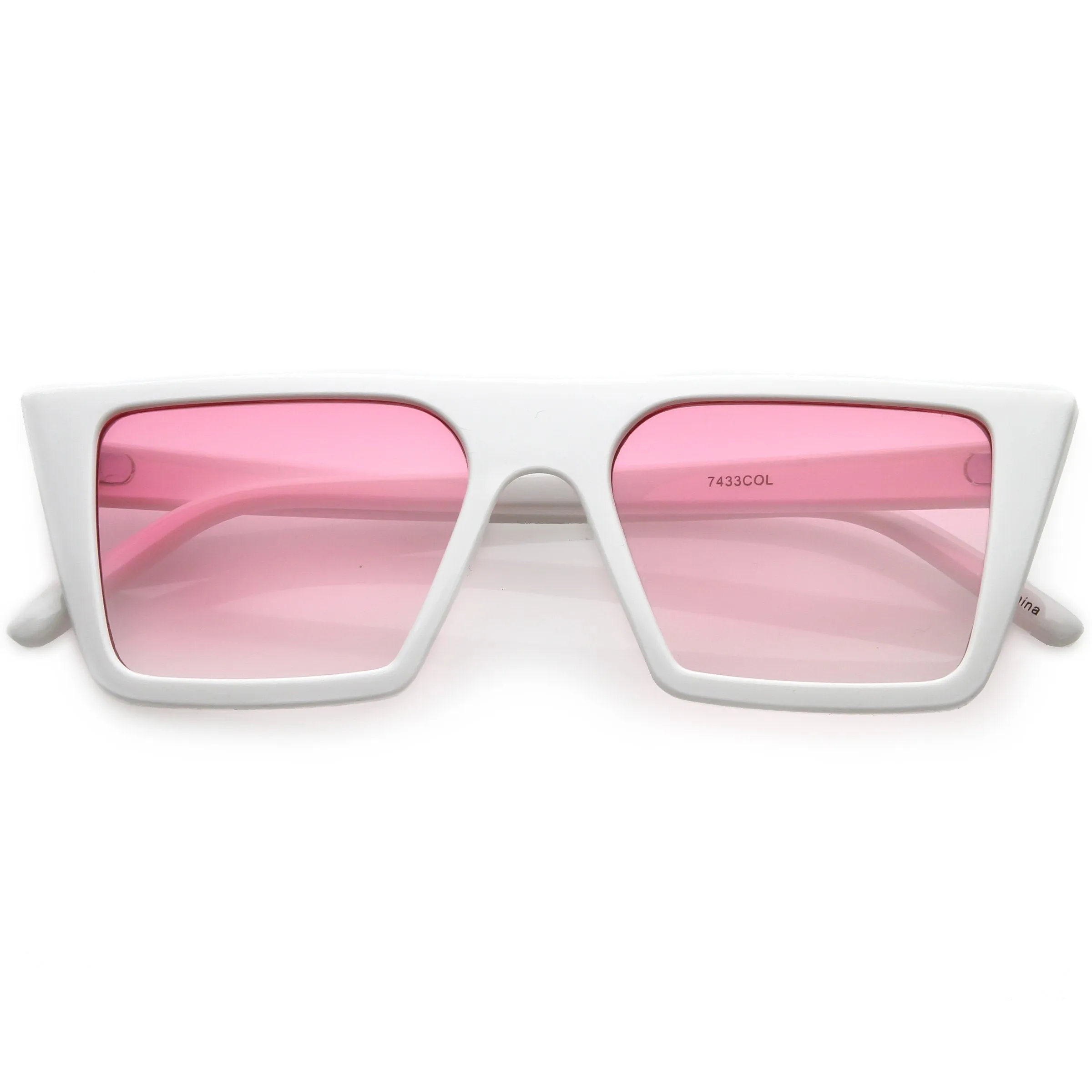 Retro Modern Flat Top Color Tone Sunglasses C618