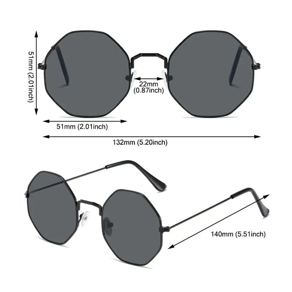 Retro Octagonal Polygon Sunglasses UV400 Protection Summer Shades