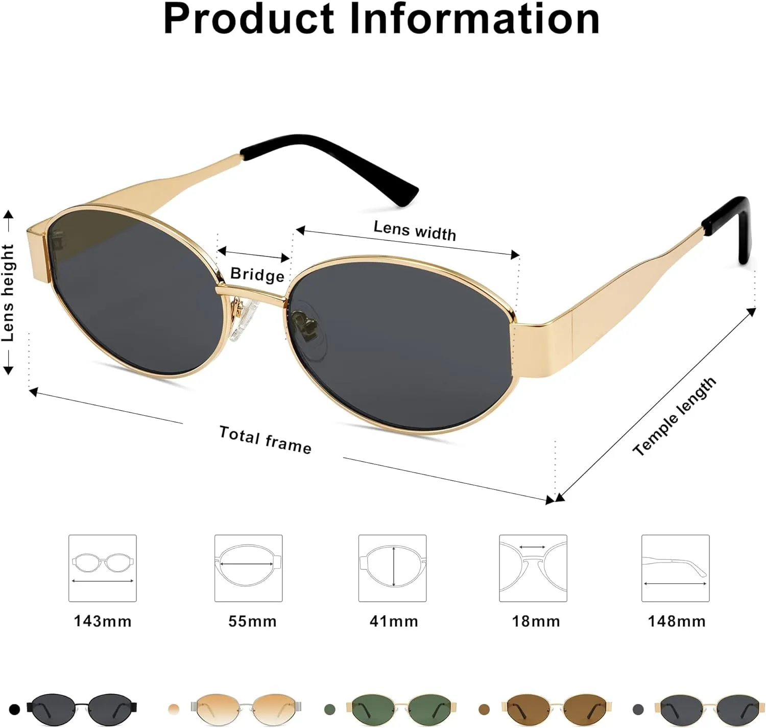 Retro Oval Sunglasses for Women & Men - Trendy Classic Shades with UV400 Protection