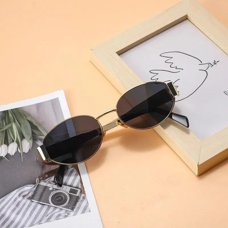 Retro Oval Sunglasses – Timeless Oval Design, Anti-Reflective Lenses, Durable Alloy Frame, Lightweight and Comfortable for Any Outdoor Activity.