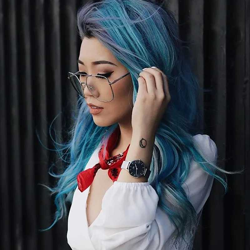 Retro Oversize Square Metal Clear Lens Aviator Glasses A937